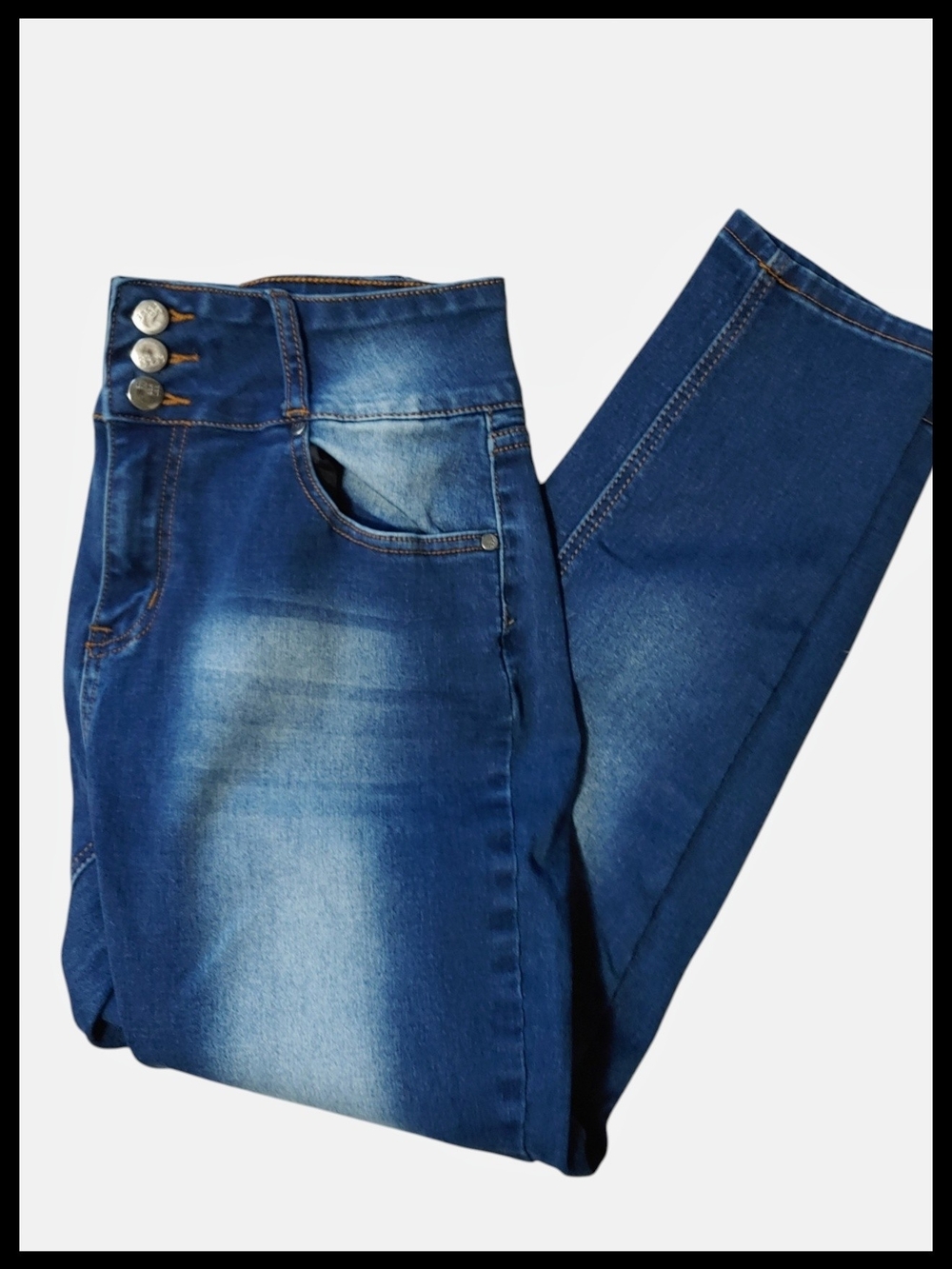High-Rise Blue Women's Jeans - Picture 4 of 6